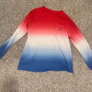 Women’s Red, White, and Blue Vineyard Vines Long Sleeve Shirt 🇺🇸